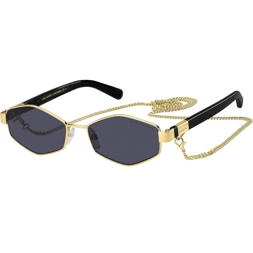Marc Jacobs Hexagonal Black and Gold Sunglasses